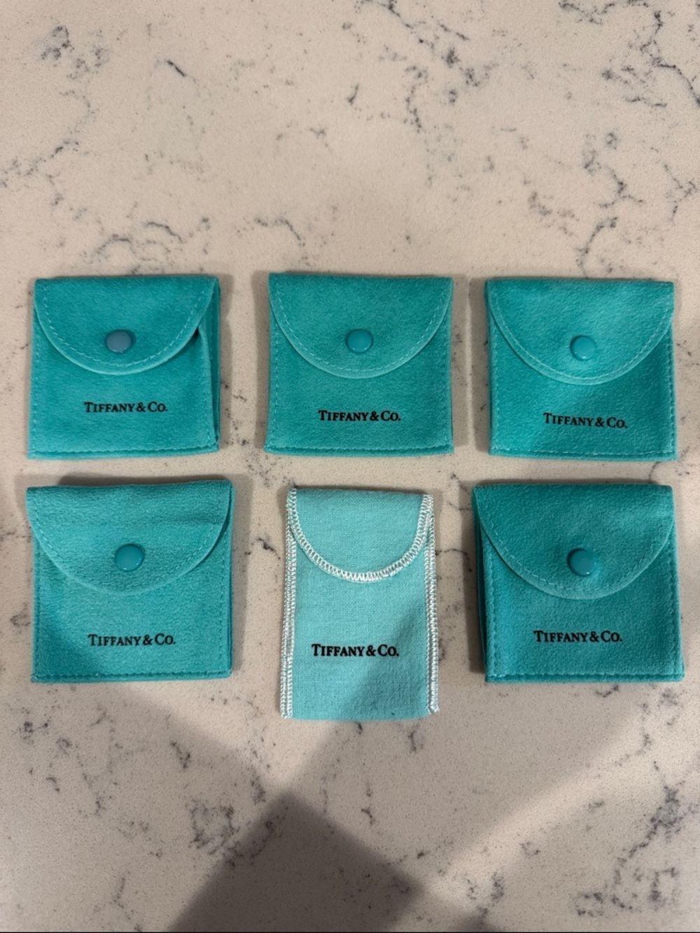 Tiffany & Co. Robin's-Egg Blue Jewelry Pouch Set (6)
